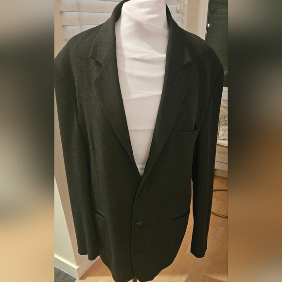 Vintage Giorgio Armani Wool Blazer 90s Charcoal Grey Size 40 Made In Italy - Picture 2 of 7